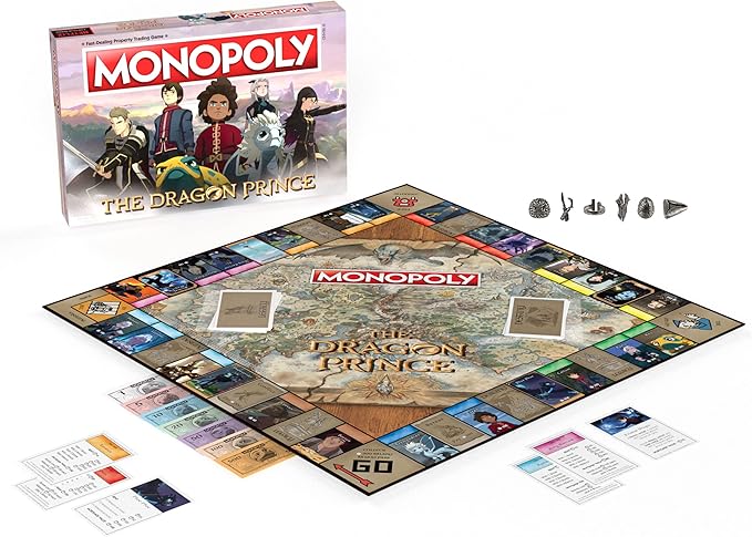 Monopoly: The Dragon Prince | Buy Sell Trade Characters Such as Ezran Rayla and Callum from The Netflix Series | Classic Monopoly Game | Officially-Licensed The Dragon Prince Merchandise
