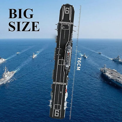 USS CV-6 Enterprise Battleship Building ToysMilitary Series Ship MOC World War II Battleship Toy Gift Ship Building Block Set for Adult Collection(1883 Pieces)