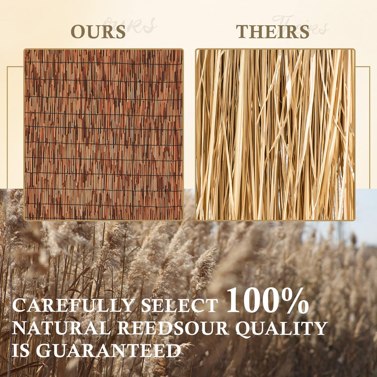 SHYDZYYC Brown 2 Pack 4FT X 16.4FT Reed Fencing Roll, Balcony Privacy Shade Reed Bamboo Fencing Garden Fence Border, Wind Block Sunshade Fence Screen for Outdoor Yard Patio Flower Bed Edge