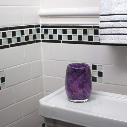 Totally Blown Glassworks Votive Candle Holder, Tea-Light, Handmade Blown Glass, Accent Vase, Centerpiece, Home Decor, Artist Dehanna Jones, Seattle, WA. (Purple Rain)
