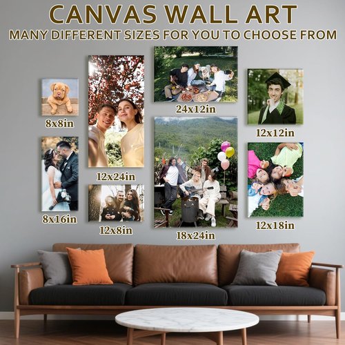 Custom Canvas Prints by [Brand Name] - Personalized Photo Wall Art for Weddings, Family, and Home Decor | 16x8 Wrapped Frame