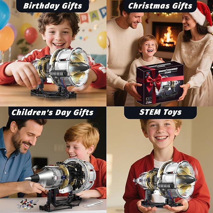 Jet Engine Model Kit that Runs App Controlled Building Blocks Sets with Motor Visible Aircraft Engine Building Kit for Adults &amp Kids 14+ Year Old (564 PCS)