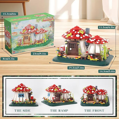 Mushroom House Building Blocks Sets(1126PCS)Creative Ideals Treehouse Building Blocks Best Present for 6+ Adults