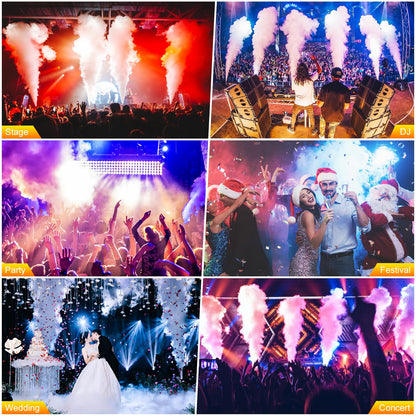 CO2 Jet Machine, 300W CO2 Cannon with LED Lights, Professional DMX CO2 Fog Machine Air Column, LED Stage Smoke Machine for DJ, Wedding, Party, Events, Festival (1pc)