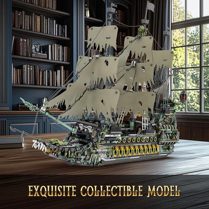 NUTCRACKER Pirate Ship Building Blocks Set Ghost Ship Flying Dutchman Large MOC Pirate Ship Construction Model Sailing Boat Toy Building Set Christmas Birthday Gift for Adult 14+ (5865 Pieces)