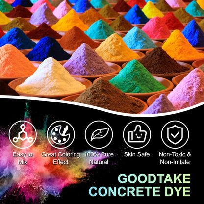 GOODTAKE 10 Pounds Bulk Concrete Pigment, Brown Iron Oxide Pigment Powder, Concrete Cement Dye Color Powder for Pastel Tile Paint Cement Mortar Grout (Brown, 10 Pounds)