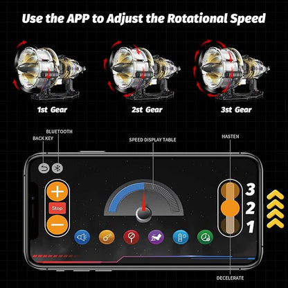 Jet Engine Model Kit that Runs App Controlled Building Blocks Sets with Motor Visible Aircraft Engine Building Kit for Adults &amp Kids 14+ Year Old (564 PCS)