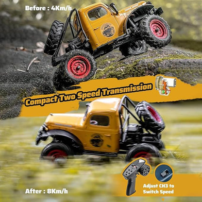 EAZYRC FMS FCX24 Power Wagon 1/24 RC Crawler Brushed 4x4 RTR Rock Crawler with Portal axle 2-Speed Transmission PC Hard Body – RC Car for Adults and Gift