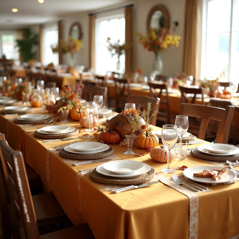 sancua Thanksgiving Tablecloths for 8 Foot Rectangle Tables, 8 Pack Light Brown - Washable Polyester Fabric Fall Table Cloth for Harvest Party, Birthday, Banquet Reception, 60x120 Inch Bronze