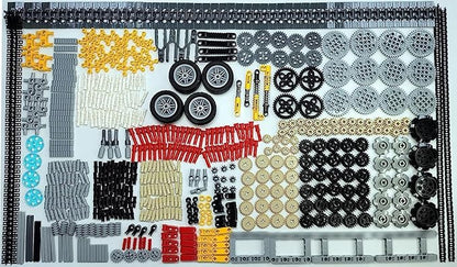 SEEMEY 855Pcs MOC Spare STEM Parts Cars Gears Axles Wheels Connectors Building Block Accessories Pieces Sets Chain Link Pins Connector Joints Bricks Shock Absorber