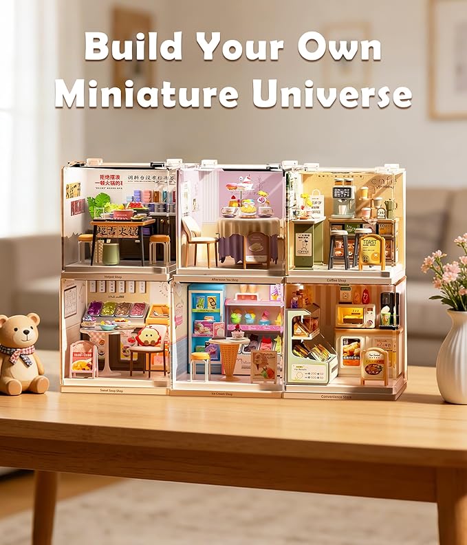 Tiny Convenience Store Miniature Kit DIY Mini Mart Building Set with Goods Creative Room Decor &amp Collectible Gift for Teens and Adults