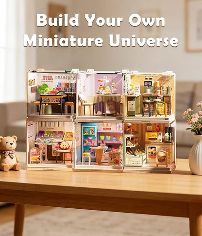 Tiny Convenience Store Miniature Kit DIY Mini Mart Building Set with Goods Creative Room Decor &amp Collectible Gift for Teens and Adults
