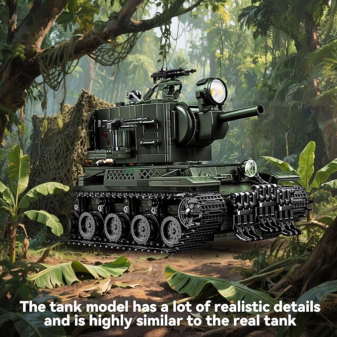 WW2 Army Tank Building Set KV-2 Heavy Military Vehicles Collectible KV2 Model for Boys &amp Adults