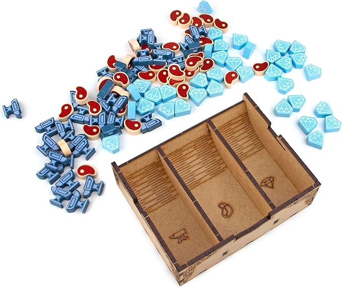 TowerRex Organizer for Flamecraft with 7 Dragons Tray - Upgrade Board Game with Storage Box Organizer for Cards Tokens and Dice - Accessories Upgrade for Components of Flamecraft