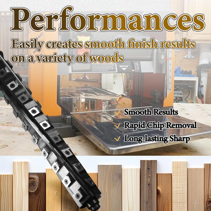 13” Spiral Cutterhead for Ridgid R4331 Thickness Planer 13 Inch Helical Spiral Cutter Head for Woodworking Planers, 4 Rows 45 Pieces Reversible Carbide Inserts