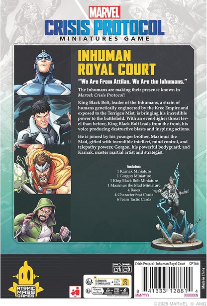 Marvel: Crisis Protocol Inhuman Royal Court Character Pack -Adds Maximus Karnak Gorgon and King Black Bolt Tabletop Superhero Game Ages 14+ 2 Players 90 Min Playtime Made by Atomic Mass Games