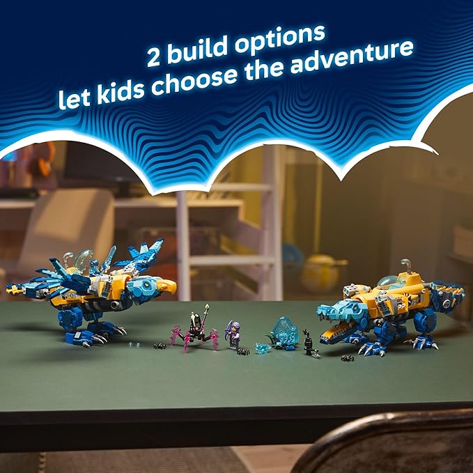 LEGO DREAMZzz Crocodile Submarine Building Toy for Boys &amp Girls - Pretend Play Set for Kids Ages 8+ W/2 Build Options - Includes 3 Minifigures &amp Treasure Creature - Gift Idea for Birthdays -