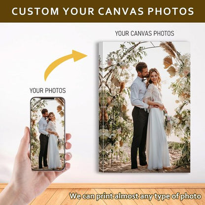Custom Canvas Prints by [Brand Name] - Personalized Photo Wall Art for Weddings, Family, and Home Decor | 16x8 Wrapped Frame