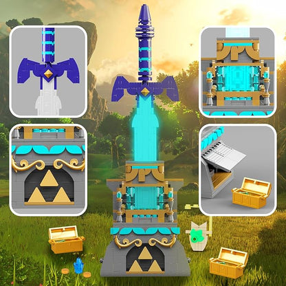 BOTW The Master Sword Glowing Building Block SetSword Toy Set for Adults Boy Fans Kids Ages 6-12 Year Old（498PCS)
