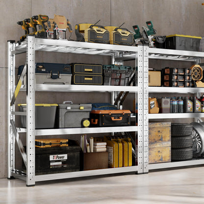 Kobito 68.9W'' Storage Shelves 4 Tier Stainless Steel Shelf Utility Rack Shelf 2200LBS Adjustable Shelf Storage Rack for Garage Supermarket, Warehouse,Industrial,Basement,68.9" Wx70.87''Hx23.7''D