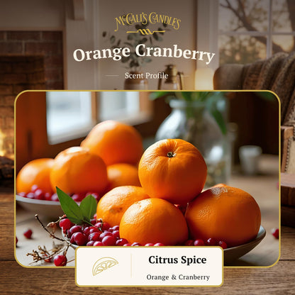 McCall’s Candles | Orange Cranberry | 26 oz Scented Candle | USA-Poured | Vintage Rustic Jar with Carrying Handle | Bright Citrus & Spiced Berry Fragrance