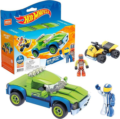 Hot Wheels Mega Construx Off-Duty and ATV Construction Set Building Toys for Kids 5 Years and Up