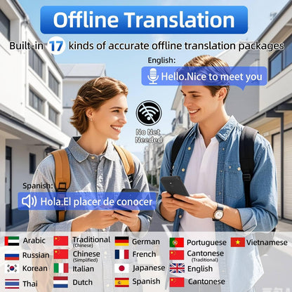 Language Translator Device with 5-inch HD Screen, Real Time Language Translator No WiFi Needed with 139 Languages, Online/Offline/AI/Voice/Photo Translation for Business Learning Travel