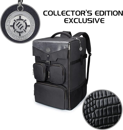 ENHANCE Collector's Edition Board Game Backpack - Reinforced Rigid Board Game Storage with Padded Shoulder Straps Carrying Handle and Accessories Pockets for Dice Card Games More (Dragon Black)