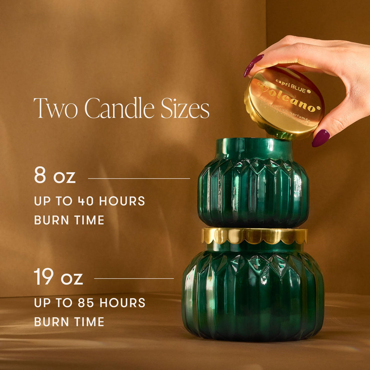 Capri Blue Royal Gem Holiday Candles - Jar Candles - Soy Wax Blend with Glass Candle Holder - Scented Candles for Home - Notes of Tropical Fruits & Sugared Citrus (Volcano, 19 oz)