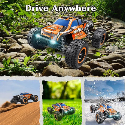 Loolinn | Durable RC Cars for Kids - Hobby Grade 1/16 RC Truck Top Speed 19mph Adjustable Speed Off-Road 4WD - Upgradeable Remote Control Car (Gift for Boys and Adults)