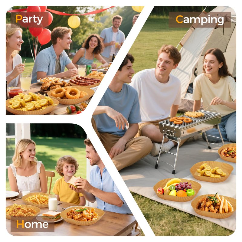250 Pcs 8" Square Air Fryer Liners Disposable, Unbleached Parchment Paper Liners for Airfryer Basket, Non-Stick & Leakproof Baking Paper for Oven Roasting