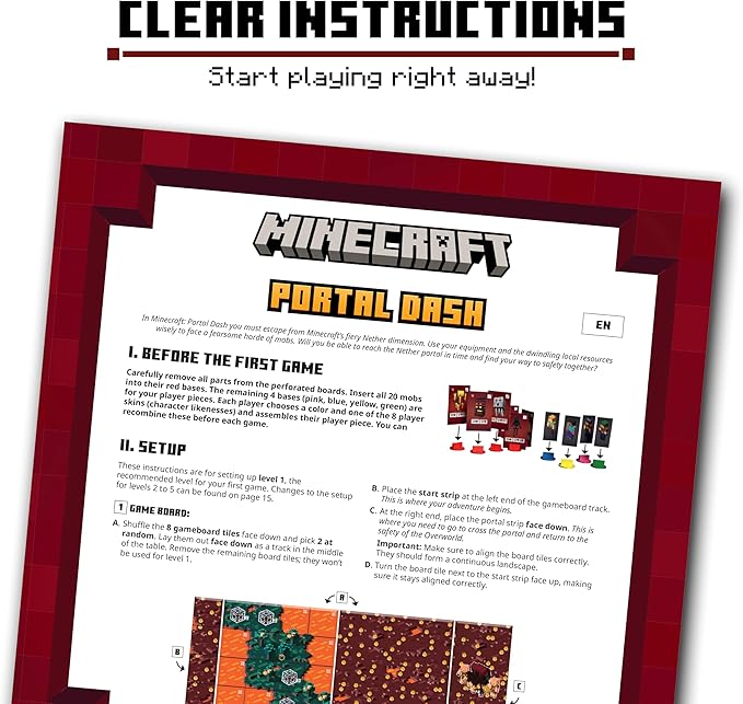 Ravensburger Minecraft: Portal Dash - Engaging Family Board Game for Kids and Adults | Adventure-Packed Gameplay | Ideal Gift for Minecraft Enthusiasts | Suitable for Age 10 and Above