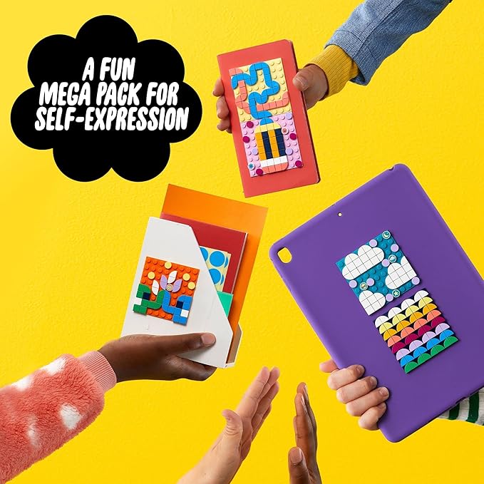 LEGO DOTS Adhesive Patches Mega Pack 41957 Arts and Crafts 5-in-1 Mosaic Making Building Kit DIY Sticker Patches Gift Idea for Creative Kids Make Custom Designs for Notebooks Phone Cases and More