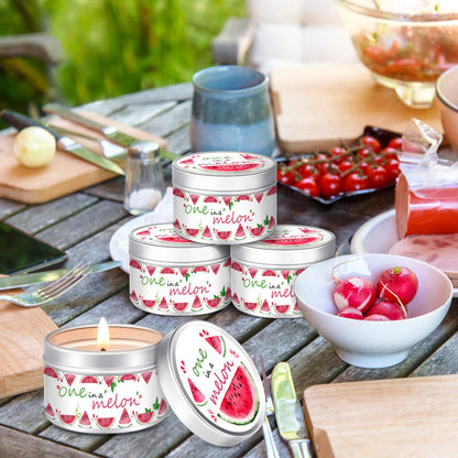 MTLEE 24 Pcs One in a Melon Baby Shower Party Favors Candles Lavender Scented Baby Shower Favors for Guests Rustic Tealights Candles Gender Reveal Return Gifts (1.2 oz, Red)