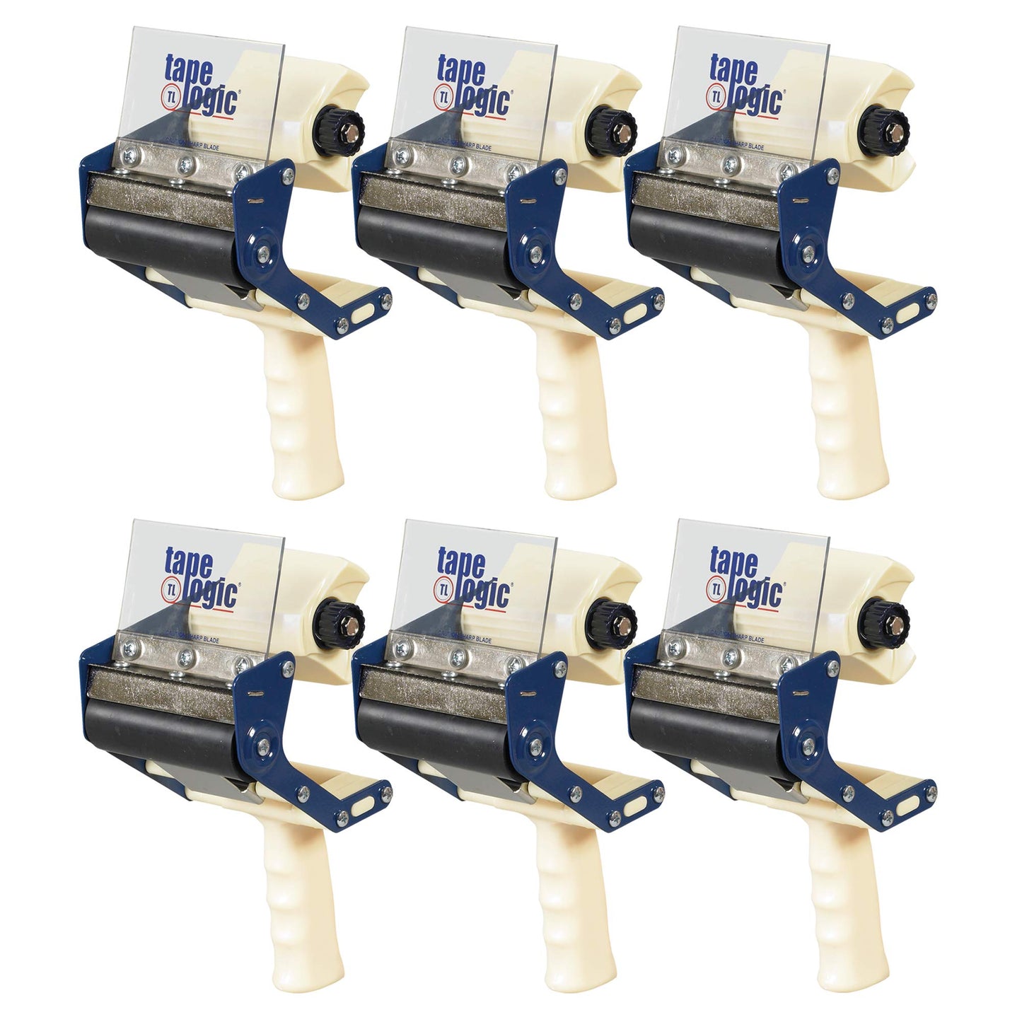 Aviditi Tape Logic 4 Inch Heavy-Duty Packing Tape Dispenser Gun, for Packing, Shipping, Moving and Warehouse Use (6 Dispensers)