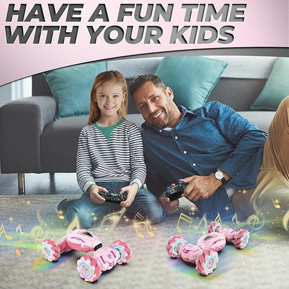 Dysaim Gesture RC Car Gesture Sensing RC Stunt Car Toys for Kids 6-12 yr 2.4GHz 4WD Hand Remote Control with Lights Music Off-Road 360° Rotation Drift for Birthday Toy Gifts