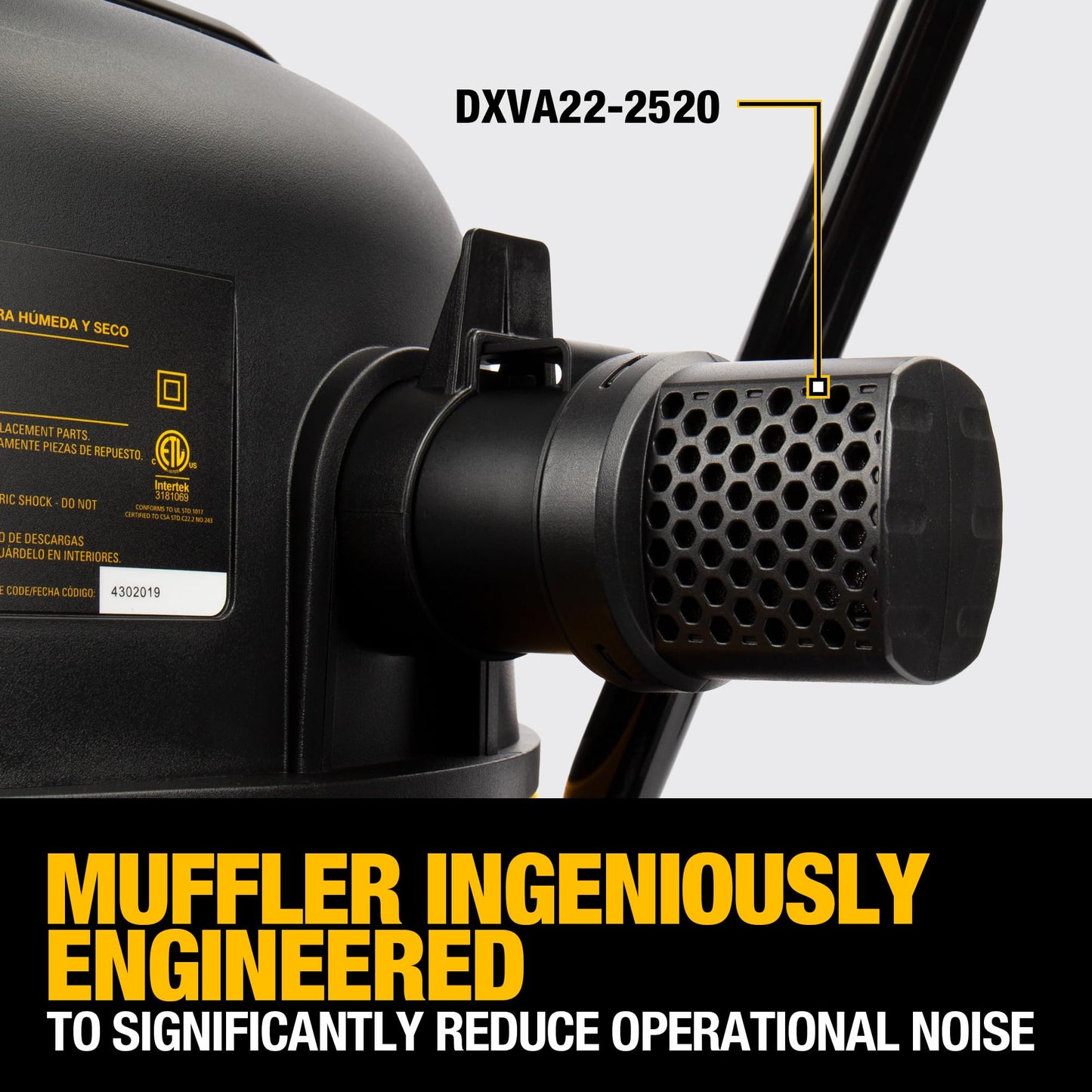DEWALT DXV16PA 16 Gallon Poly Wet/Dry Vac/Acc, 6.5HP Shop Vacuum Wet/Dry for Jobsite/Workshop, Yellow