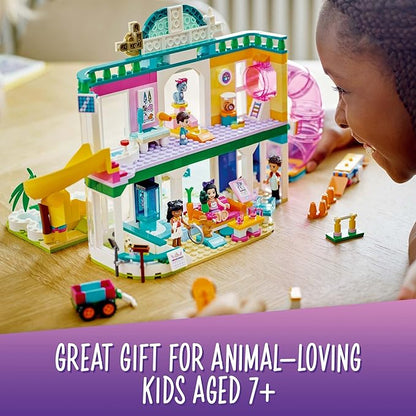 LEGO Friends Pet Day-Care Center 41718 Animal Set Heartlake City Toy Birthday Gifts for Kids Girls and Boys 7 Plus Years Old with Doggy Figure &amp 3 Mini Dolls