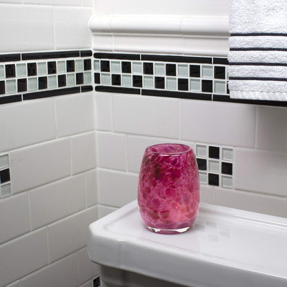 Totally Blown Glassworks Votive Candle Holder, Tea-Light, Handmade Blown Glass, Accent Vase, Centerpiece, Home Decor, Artist Dehanna Jones, Seattle, WA. (Pretty in Pink)