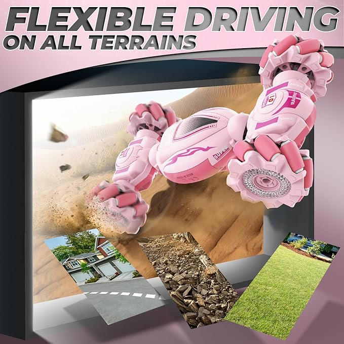 Dysaim Gesture RC Car Gesture Sensing RC Stunt Car Toys for Kids 6-12 yr 2.4GHz 4WD Hand Remote Control with Lights Music Off-Road 360° Rotation Drift for Birthday Toy Gifts