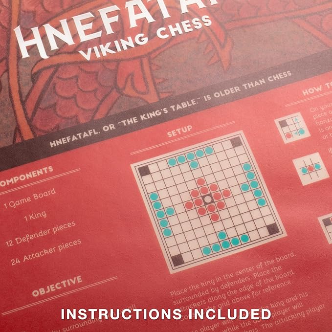 Hnefatafl Viking Chess Set - Authentic Traditional Two-Player Strategy Board Game Classic - Historic European Tabletop Asymmetric War Game