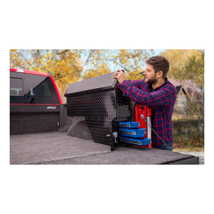 UWS EC30032 48-Inch Passenger-Side Gloss Black Heavy-Wall Aluminum Truck Fender Wheel Well Tool Box, RigidCore Lid
