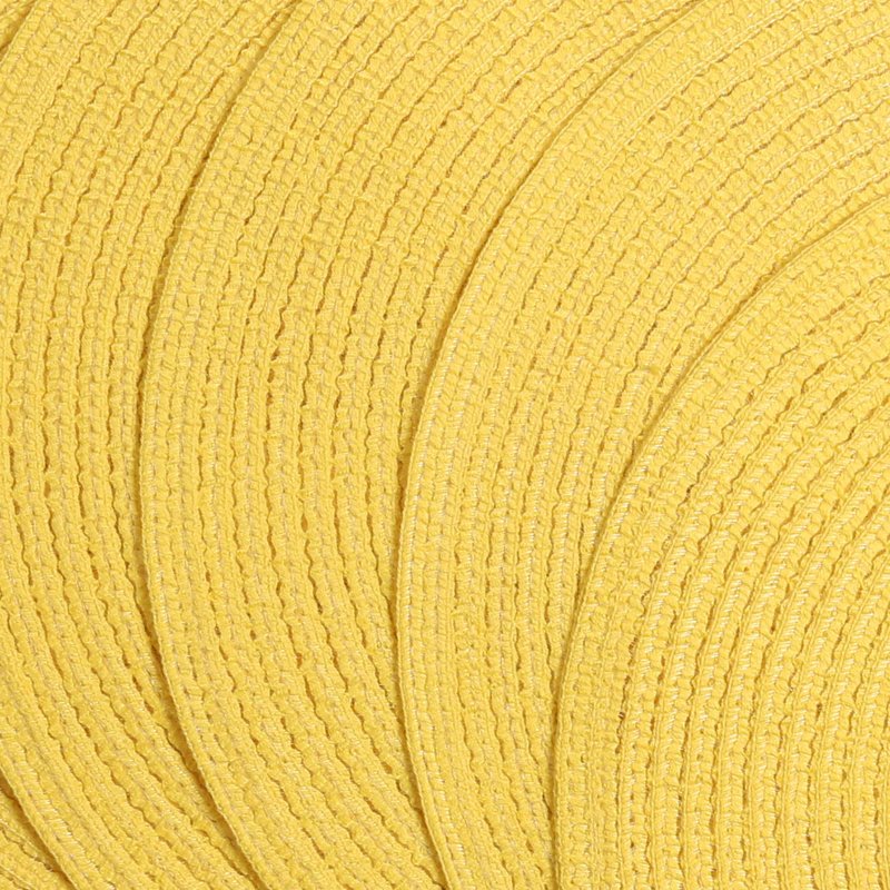 SHACOS Round Braided Placemats Set of 8 Washable Table Mats 15 inch Round Placemat Cotton Polyester Circle Placemat for Dining Table (Yellow, 8)