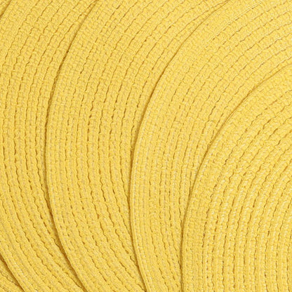 SHACOS Round Braided Placemats Set of 8 Washable Table Mats 15 inch Round Placemat Cotton Polyester Circle Placemat for Dining Table (Yellow, 8)