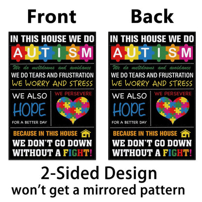 Autism Awareness Garden Flag Puzzle Piece Inspirational Support April Decoration Vertical Double Sized Yard Outdoor Decor