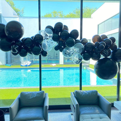 OUPKING 24 Inch Giant Round Balloons 10 Packs Black Latex Balloons for Photo Shoot Wedding Baby Shower Birthday Party Decorations