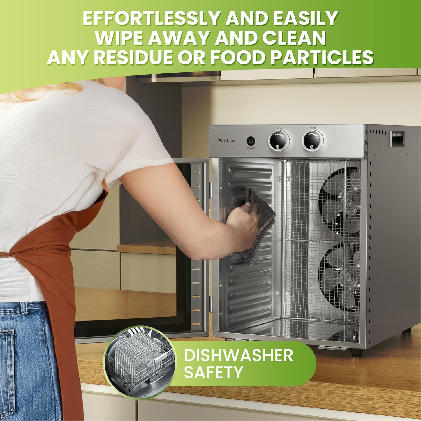 Food Dehydrators Machine with 12 Stainless Steel Trays with Timer Setting Temperature Adjusted 68 ℉ to 194 ℉ Dryer for Herb Fruit Meat Vegetables Mushroom Beef for Commercial Household Dark Black