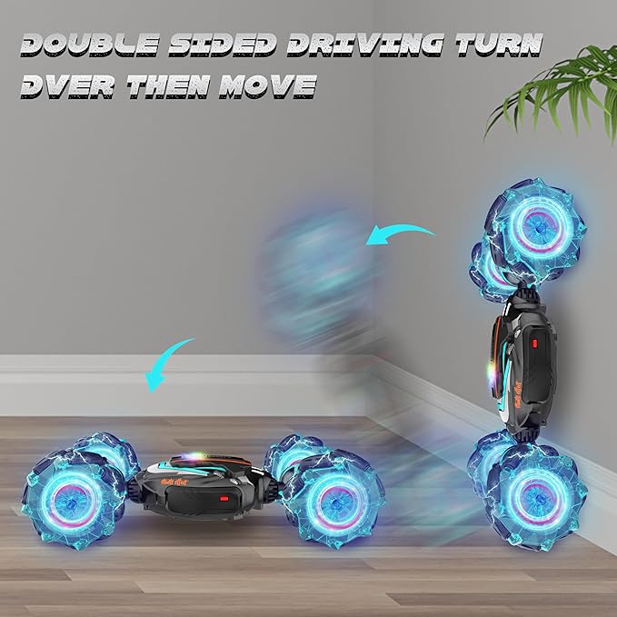 Remote Control Car Gesture Sensing RC Stunt Car 4 WD Transform Off Road for Rotating 2.4Ghz Hand Controlled Remote Control Twister Cars RC Cars for Kids Boys Girls Toy Gift Age 6 7 8 9 10 11 12 yr