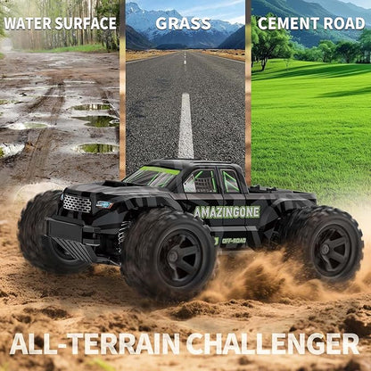 JT18W 1/18 Scale Fast RC Cars for Adults High Speed 35KMH 4WD with 2.4 GHzHobby RC Trucks Monster Remote Control Truck Off RoadAll Terrain RTR Remote Control Car with 2 Bettery