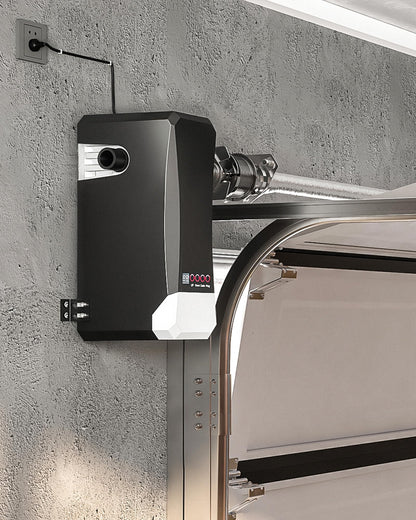 ZUMI Automatic Garage Door Opener, Wall-Mounted Garage Opener with Manual Backup Infrared Sensors, Heavy-Duty Smart Garage Entry Device Access Unit for Garage Door Opening & Closing